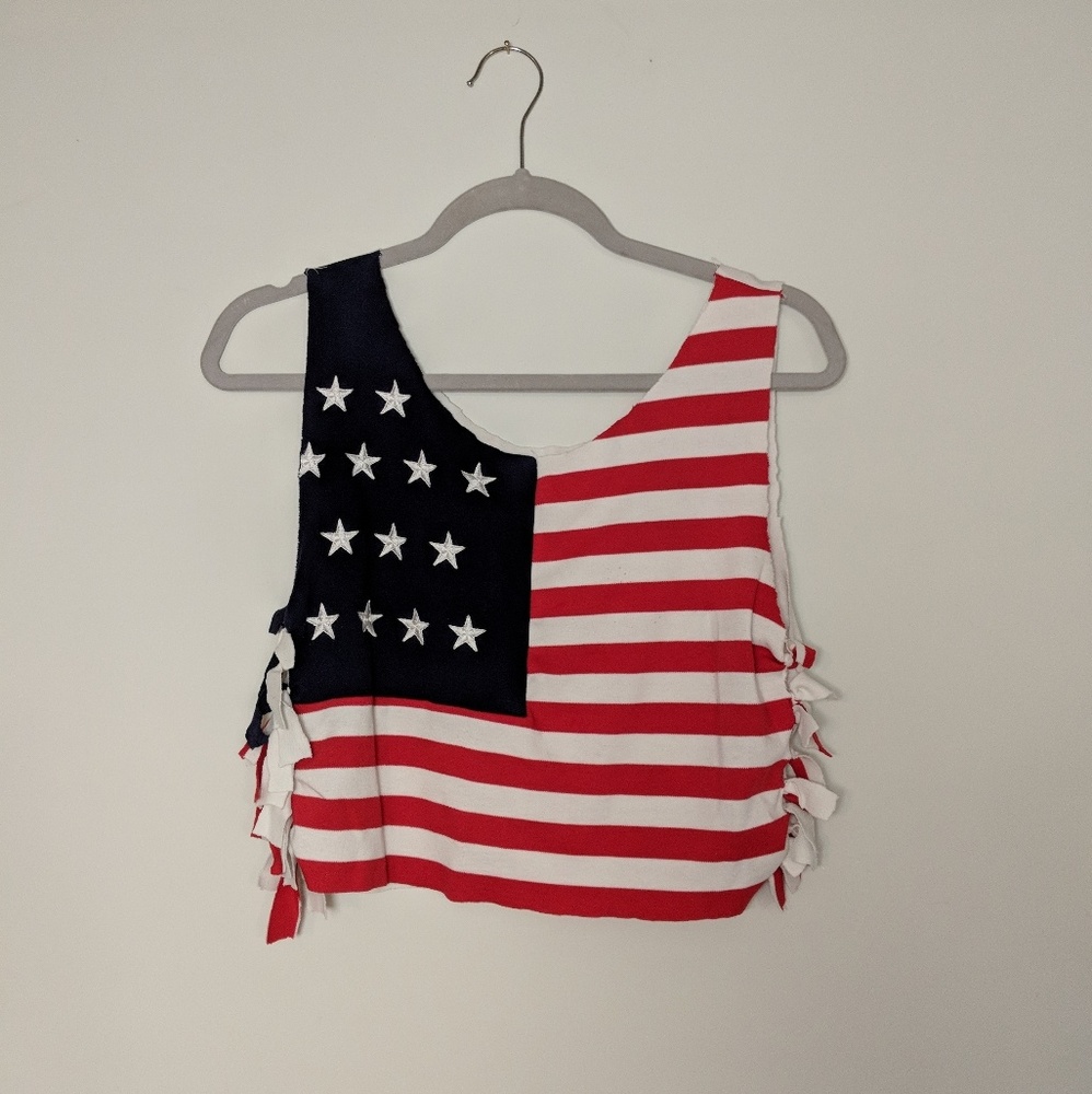 Vintage American Flag handmade cotton tank.